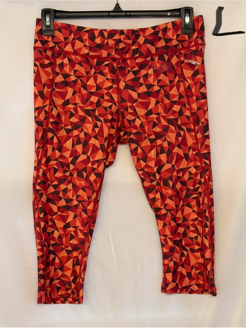The North Face Red & Orange Geometric Capri Leggings